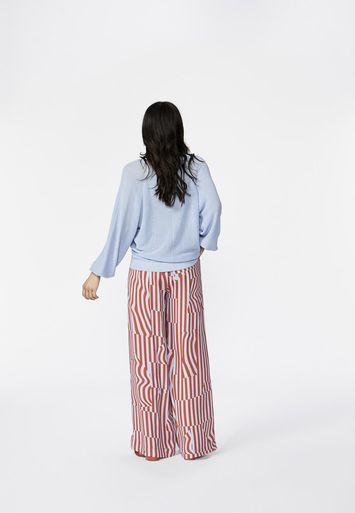 Rood paars gestreepte wijde broek Paina Xandres