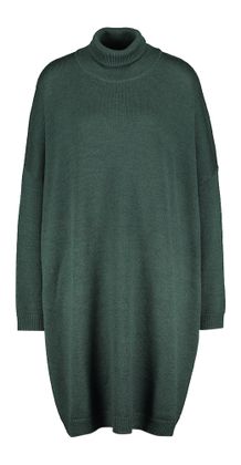 Bellerose Donkergroene wollen oversized jurk met rolkraag Sens