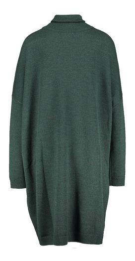 Donkergroene wollen oversized jurk met rolkraag Sens Bellerose