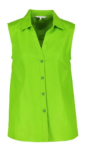 Groene mouwloze linnen blouse Hodin Xandres
