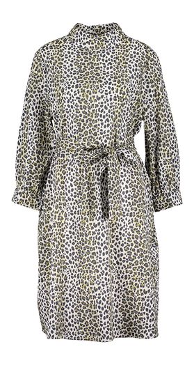 Halflange jurk in dierenprint met lint in de taille Otto kleed