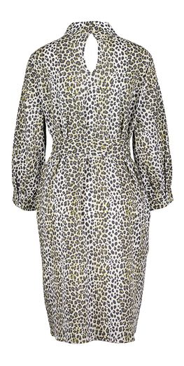 Halflange jurk in dierenprint met lint in de taille Otto kleed