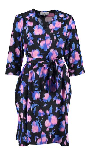 Zwarte jurk met bloemenprint en zakken Flo Dress Lalotti