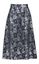 Donkerblauwe rok met zilverkleurige bloemenprint Babo Long Lalotti