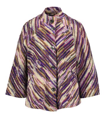 Multicolor gestreepte cape met knopen Cara Cape Lalotti