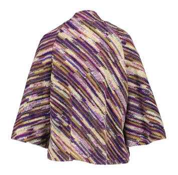 Multicolor gestreepte cape met knopen Cara Cape Lalotti