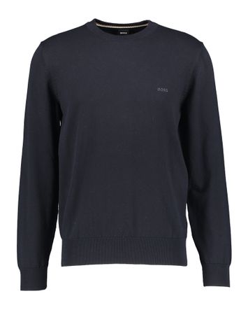 Donkerblauwe katoenen trui Pacas Hugo Boss