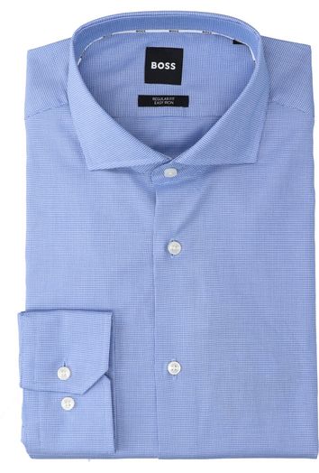 Brihgt blue katoenen hemd ( regular fit) en lange mouwen Hugo Boss