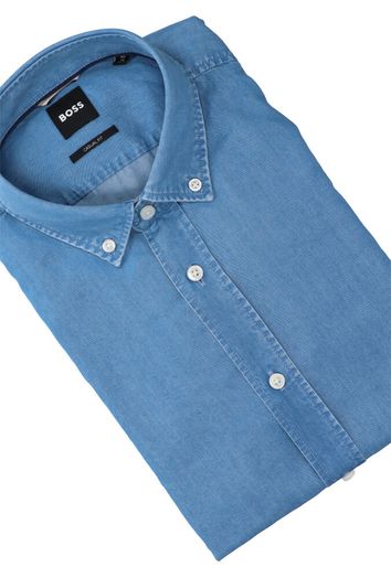 Jeansblauwe hemd ( regular fit) met lange mouwen Hugo Boss 