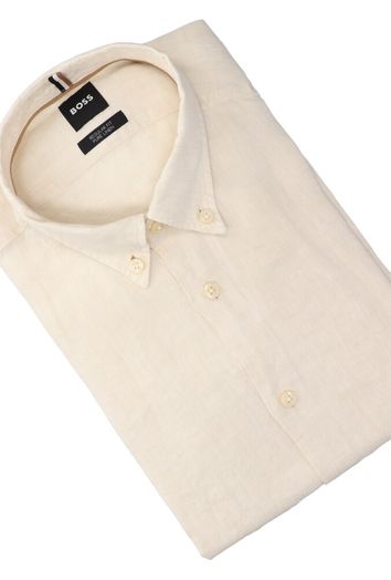 Open white linnen hemd ( regular fit) met lange mouwen Hugo Boss