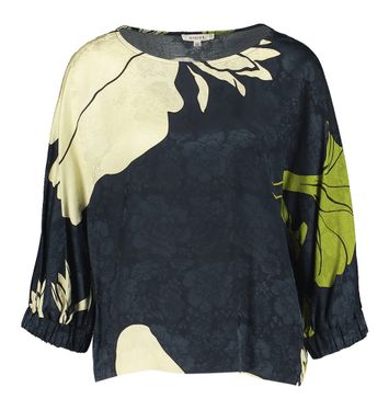 Groene bloes met bloemenprint Halifa  Gigue