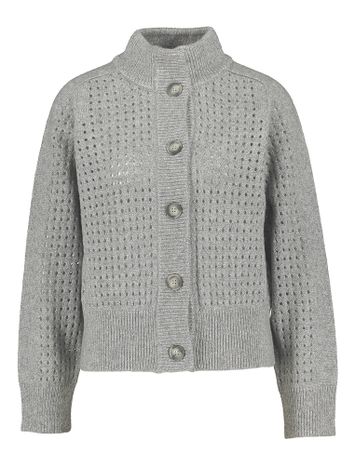 Zilverkleurige cardigan met merino wol Finca Gigue