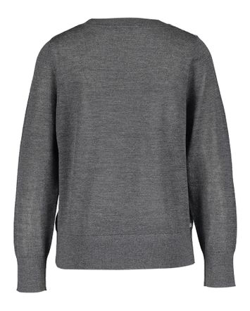 Grijze trui met print in merino wol Lowe Gigue