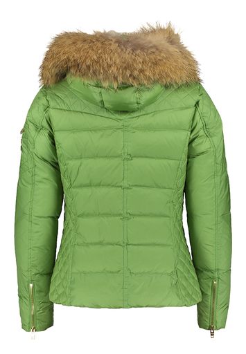 Groene winterjas met kap en pels Rita Rock and Blue