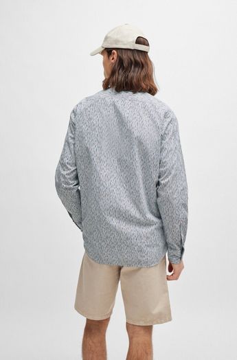 Wit katoenen hemd ( regular fit) met strepen en lange mouwen Hugo Boss