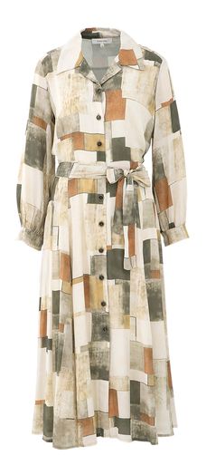 Ecru jurk met print Marie Mero