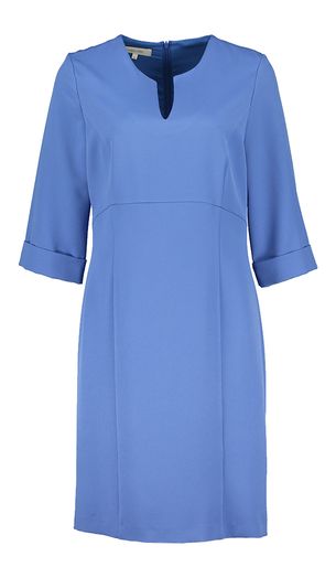 Blauwe geklede jurk met v-hals Marie Mero