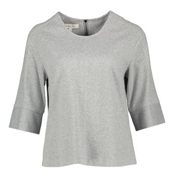 Grijze blouse met motief en drie kwart mouwen Marie Méro
