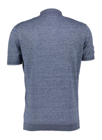 Blauwkleurige linnen polo Gentiluomo