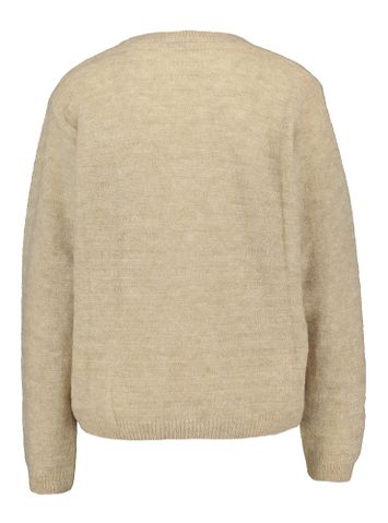 Zandkleurige wollen pull met boothals Gwen By-Bar