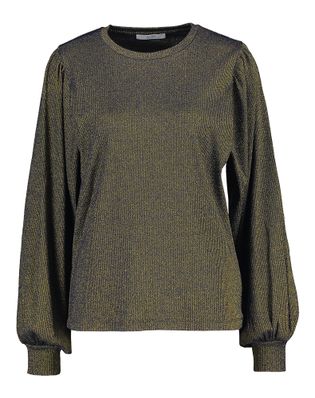 By-Bar Made sparkle top gold t-shirt met lange mouwen