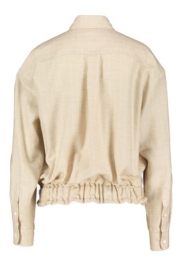 Beige gestreepte bloes met elastiek onderaan La Camicia