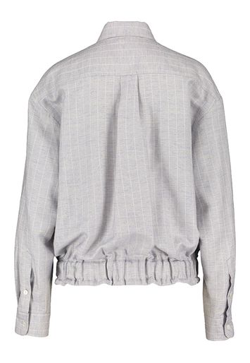 Licht blauwe gestreepte bloes met elastiek onderaan La Camicia
