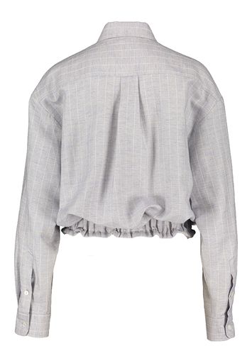 Licht blauwe gestreepte bloes met elastiek onderaan La Camicia