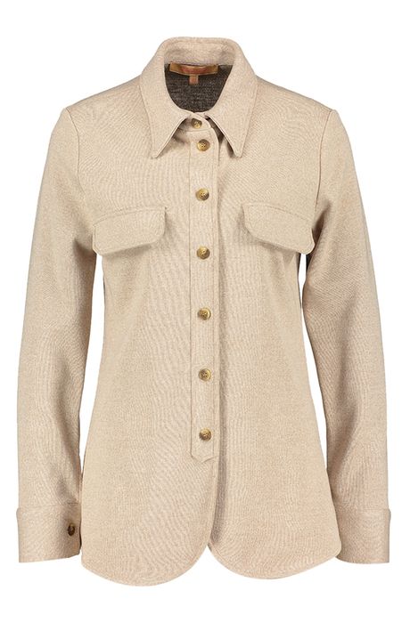 Beige hemd in dikkere stof La Camicia