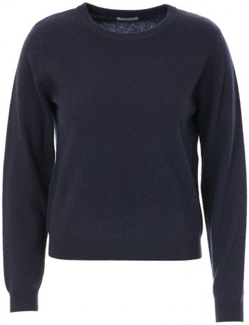 Donkerblauwe wollen pull met ronde hals Extreme JC Sophie