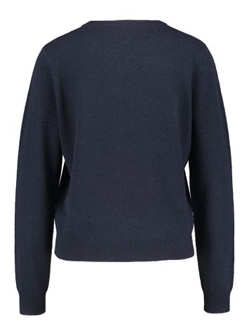 Donkerblauwe wollen pull met ronde hals Extreme JC Sophie