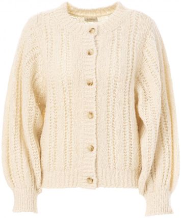 Ecru gebreide wollen gilet met knopen Evette JC Sophie
