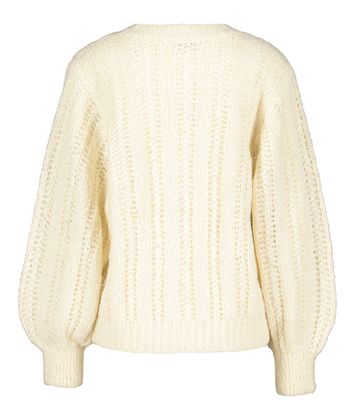 Ecru gebreide wollen gilet met knopen Evette JC Sophie