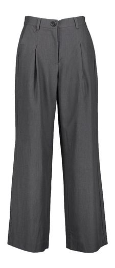 Grijze wijde broek met bandplooi Darla Peppercorn 
