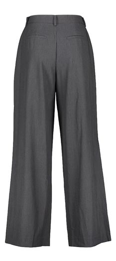 Grijze wijde broek met bandplooi Darla Peppercorn 