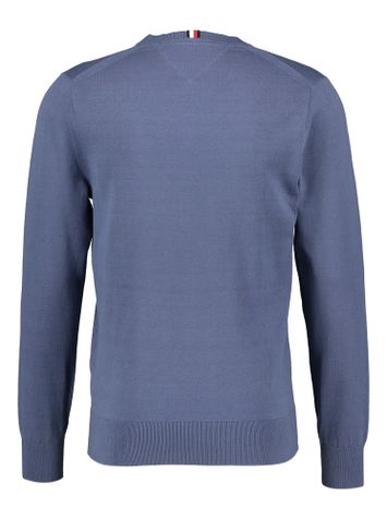 Blauwe pull met V-hals Tommy Hilfiger