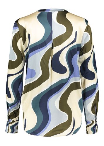 Multicolor zijde bloes met blauwe print Herzen's
