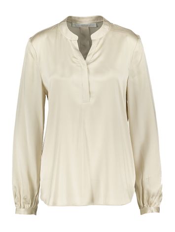 Beige blouse met lange mouwen en v-hals Herzen's 