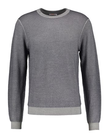 Grijze merino wollen pull met ronde hals Sun68