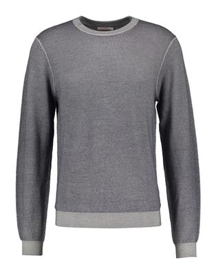 Grijze merino wollen pull met ronde hals Sun68