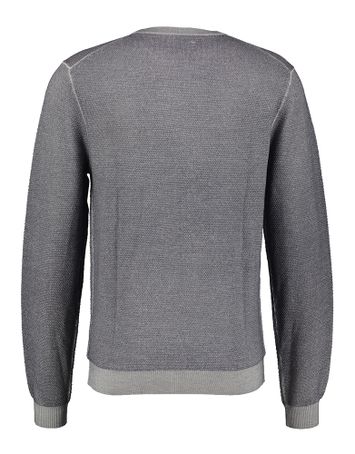 Grijze merino wollen pull met ronde hals Sun68