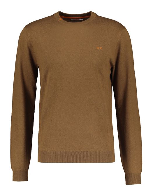 Bruine pull met merklogo Sun 68