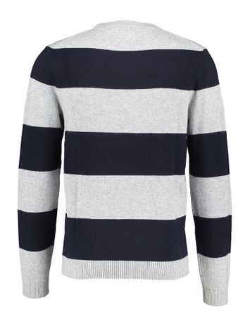 Grijs en blauwe gestreepte sweater met ronde hals Sun68