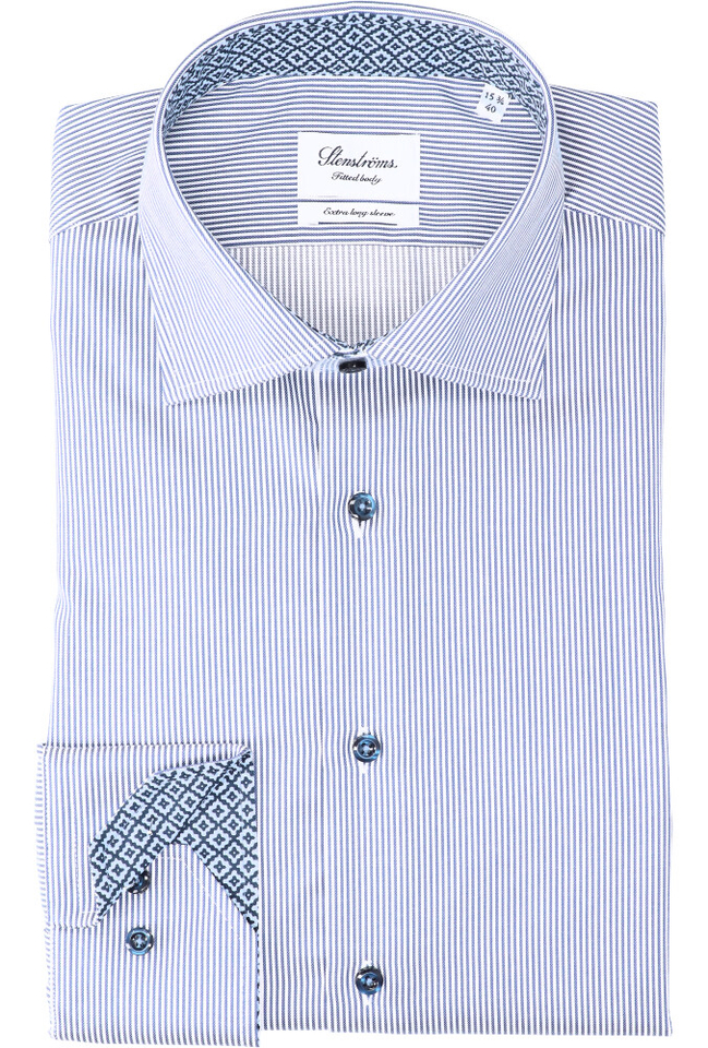 Blue stripes katoenen hemd ( regular fit) met extra lange mouwen Stenströms