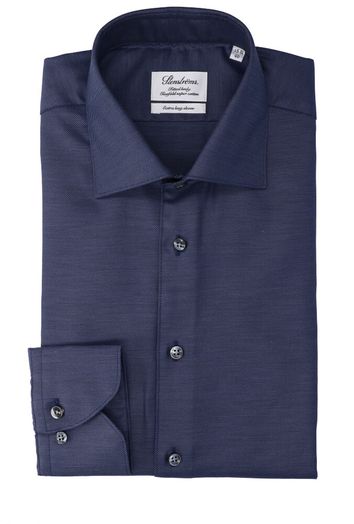 Donkerblauw katoenen hemd ( regular fit) met extra lange mouwen Stenströms 