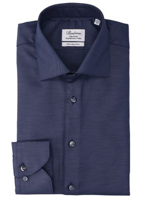 Stenströms Donkerblauw katoenen hemd ( regular fit) met extra lange mouwen
