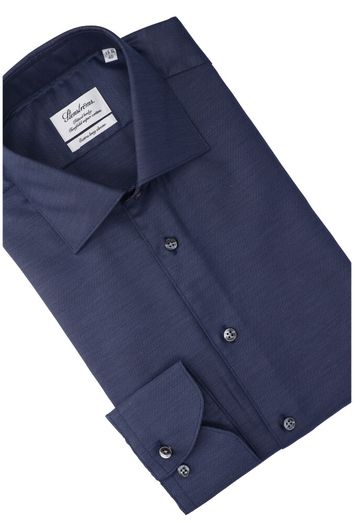 Donkerblauw katoenen hemd ( regular fit) met extra lange mouwen Stenströms 
