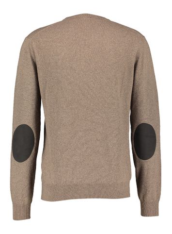 Bruine wollen trui met elleboog patch Hackett