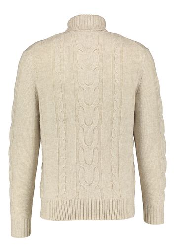 Beige gebreide wollen trui met kabel Hackett