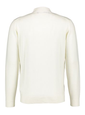 Fijne ecru wollen pull met turtleneck en subtiel logo Karl Lagrfeld